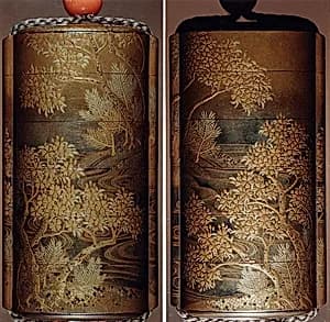 Case (Inrō) with Design of Blossoming Cherry Tree by Unknown Artist