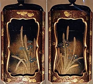 Case (Inrō) with Design of Narcissus and Saya Cover with Design of Plum by Unknown Artist