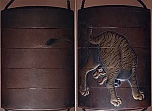 Case (Inrō) with Design of Tiger Seen from Behind by Unknown Artist