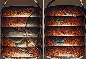 Case (Inrō) with Design of Butterflies by Unknown Artist