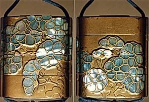 Case (Inrō) with Design of Flowering Plants by Unknown Artist