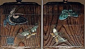 Case (Inrō) with Design of Butterflies in Flight by Unknown Artist