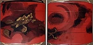 Case (Inrō) with Design of Dragon among Swirling Clouds by Hogen Eisen|Kano Hidenobu
