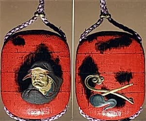 Case (Inrō) with Design of Daruma (obverse); Fly Whisk and Scepter (reverse) by Unknown Artist
