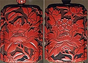 Case (Inrō) with Design of Large Flowering Peony by Unknown Artist