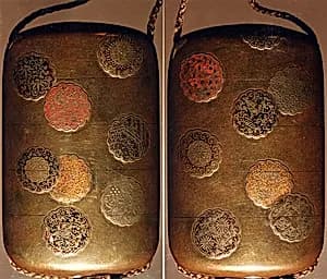 Case (Inrō) with Design of Scalloped Medallions by Unknown Artist