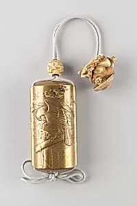 Case (Inrō) with Design of Falcon on Perches and Blossoming Plum Tree by Unknown Artist