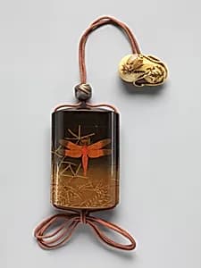 Case (Inrō) with Design of Dragonfly (obverse); Praying Mantis (reverse) by Unknown Artist