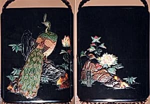 Case (Inrō) with Design of Peacock on Rock with Peonies by Unknown Artist
