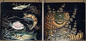 Case (Inrō) with Design of Fish among Seaweeds by Unknown Artist