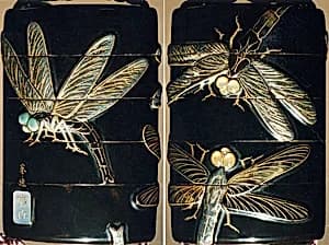 Case (Inrō) with Design of Dragonflies by Unknown Artist