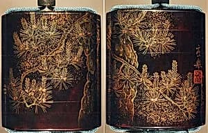 Case (Inrō) with Design of Pines Tree and Branches by Maruyama Ōkyo 円山応挙