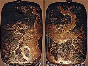 Case (Inrō) with Design of Blossoming Plum Tree by Kano Seisen’in