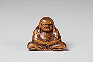 Netsuke of Seated Figure; Daruma by Unknown Artist