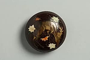 Netsuke with a Deer and Leaves by Unknown Artist