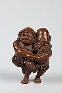 Netsuke of Two Figures by Unknown Artist