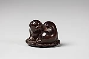 Netsuke of Two Dogs by Unknown Artist