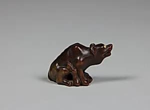 Netsuke of a Wolf by Unknown Artist
