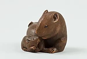 Netsuke of Three Mice by Unknown Artist