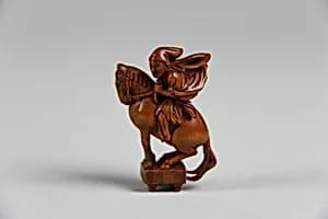 Netsuke of Equestrian Figure by Unknown Artist