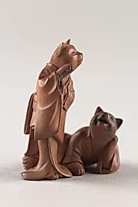 Netsuke of Two Cats by Unknown Artist