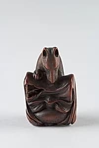 Netsuke with Fox and Drum from the Kabuki Play "Yoshsitsune Senbon-Zakura" by Unknown Artist