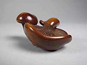 Netsuke of Mushrooms by Unknown Artist
