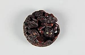 Netsuke of God of Thunder (Raijin) in Clouds by Unknown Artist