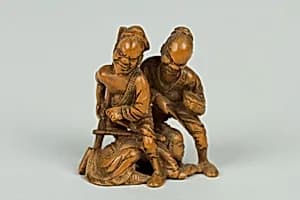 Netsuke of Group of Figures by Unknown Artist