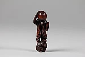 Netsuke of Octopus and Monkey by Unknown Artist