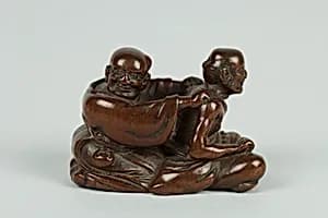 Netsuke of Two Figures by Unknown Artist