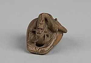 Netsuke of Dragon in a Nut by Unknown Artist
