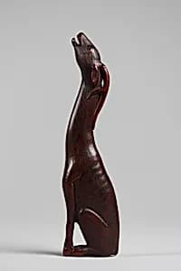 Netsuke of Stag Squatting on its Haunches by Unknown Artist