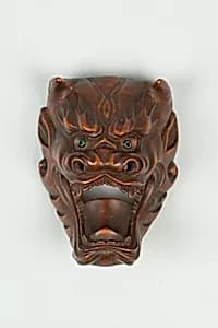 Netsuke of Devil Mask with Wide-Open Mouth by Unknown Artist