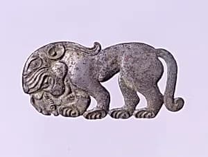 Belt Plaque in the Shape of a Standing Feline by Unknown Artist