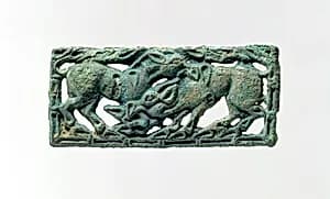 Belt Plaque with Fighting Stallions by Unknown Artist