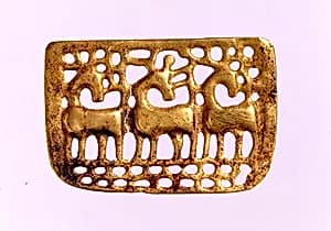 Garment Plaque with Three Stags by Unknown Artist