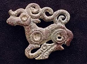 Garment Plaque in the Shape of Deer by Unknown Artist