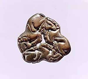 Strap-Crossing in the Shape of Three Bears by Unknown Artist