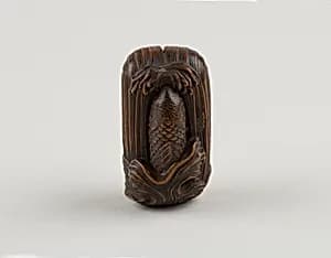 Netsuke of a Carp Climbing a Waterfall by Unknown Artist