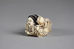 Netsuke of Flying Buddhistic Angel by Unknown Artist