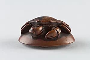 Netsuke of Crab on a Shell by Unknown Artist