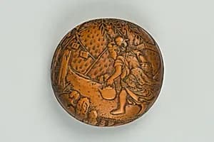 Netsuke of Peasant Girl Bringing Lunch; on reverse, a Scarecrow by Unknown Artist