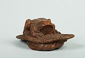 Netsuke of Toad on a Sandal by Unknown Artist