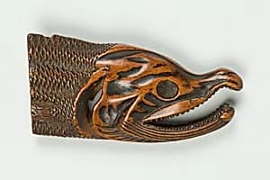 Netsuke of Head of a Fish by Unknown Artist