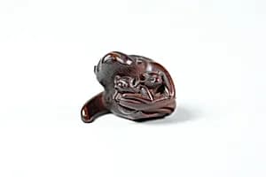 Netsuke of Mother Bat with Two Young by Unknown Artist
