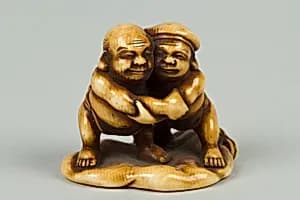 Netsuke of Daikoku and Fukurokuji by Unknown Artist