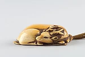 Netsuke in the Shape of a Deer by Unknown Artist