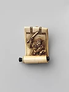 Shōki Comes to Life from a Hanging Scroll by Shūōsai