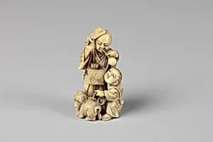 Netsuke of Group of Figures by Unknown Artist